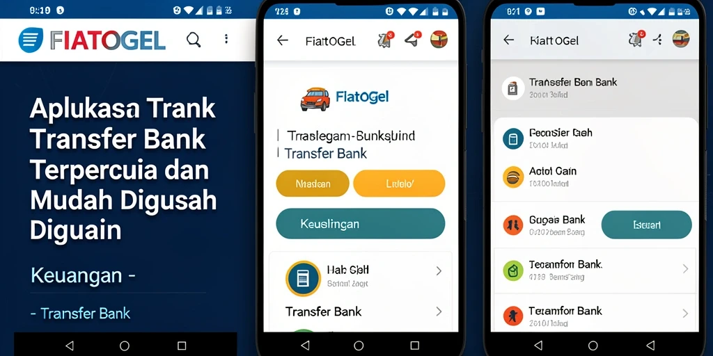 Antarmuka aplikasi FIATOGEL yang sederhana dan fungsional untuk Transfer Bank.
