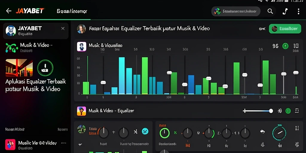 Antarmuka Aplikasi JAYABET dengan pengaturan Equalizer yang canggih.