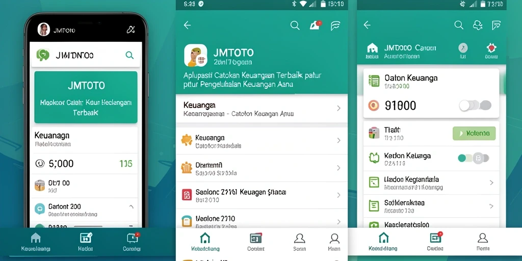 Tampilan antarmuka aplikasi JMTOTO untuk Catatan Keuangan yang menarik dan informatif.