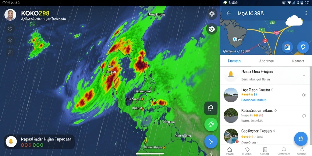 Screenshot KOKO288 menampilkan antarmuka Radar Hujan yang informatif.
