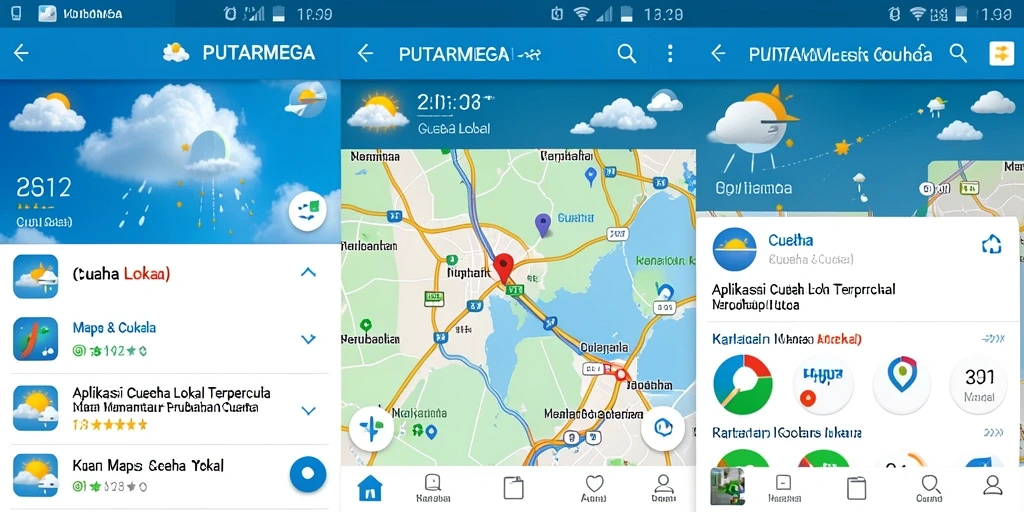 Antarmuka PUTARMEGA menunjukkan informasi cuaca lokal yang akurat.