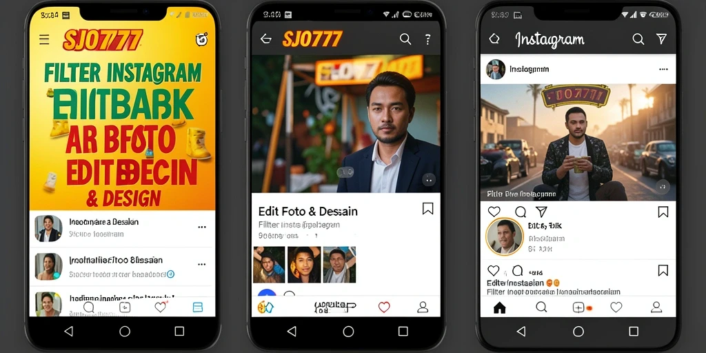 Antarmuka intuitif SJO777 untuk aplikasi Filter Instagram.