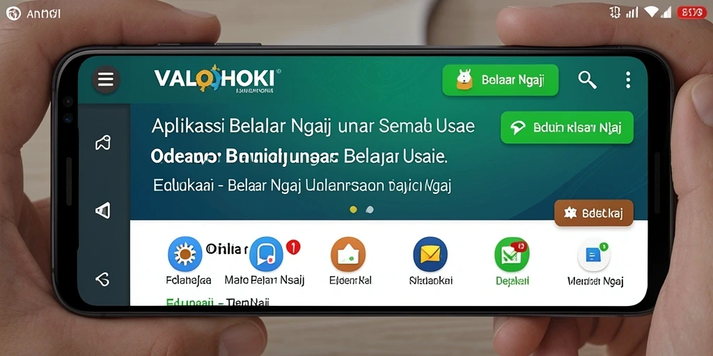 Tampilan antarmuka aplikasi VALOHOKI untuk belajar ngaji yang menarik dan interaktif.